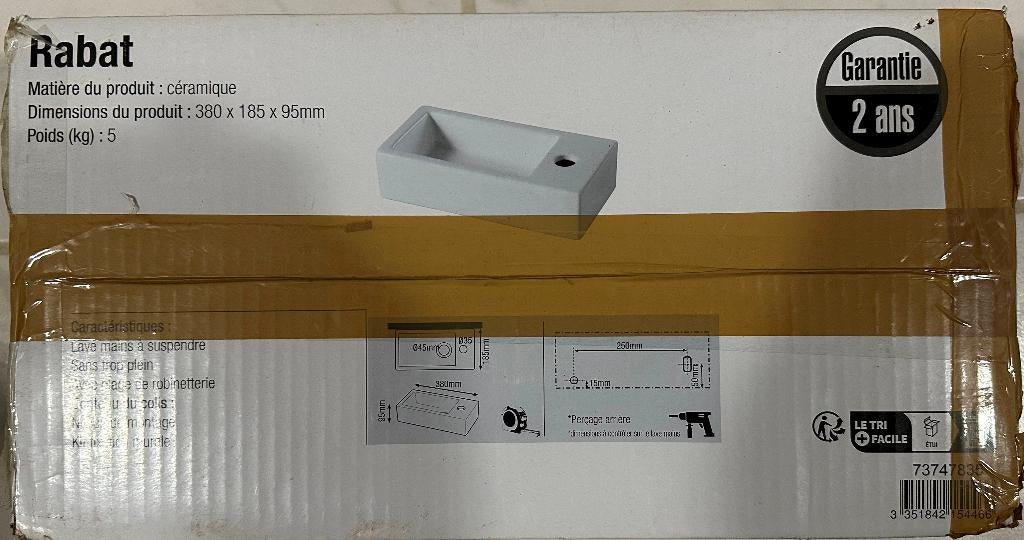 Lave Main Complet, Enlèvement, Neuf, Inox, Lavabo