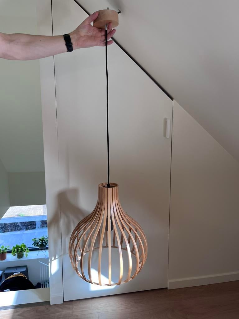 Houten hanglamp te koop, Enlèvement, Comme neuf