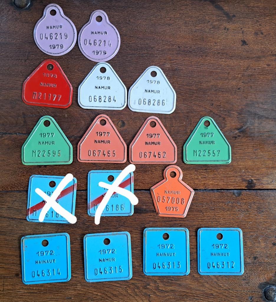 Plaques de vélo vintage années 70, Ophalen of Verzenden