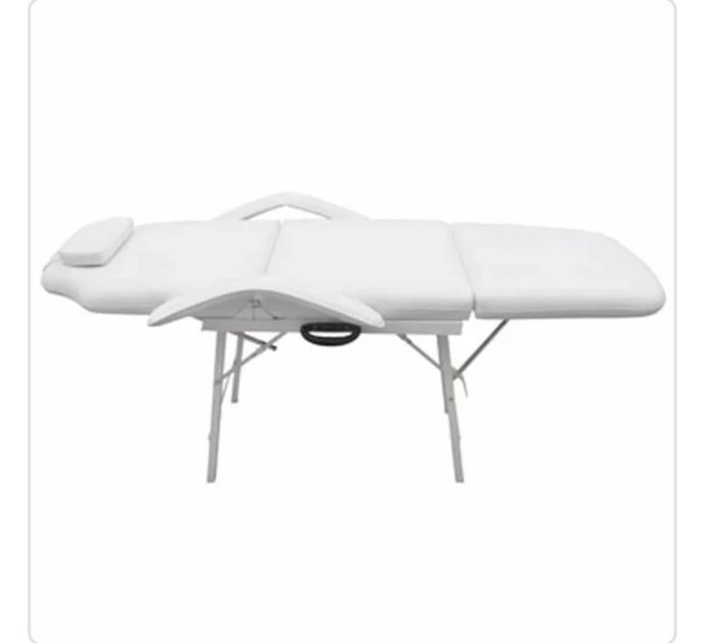 Fauteuil de traitement en cuir artificiel blanc, Sports & Fitness, Enlèvement, Comme neuf, Table de massage