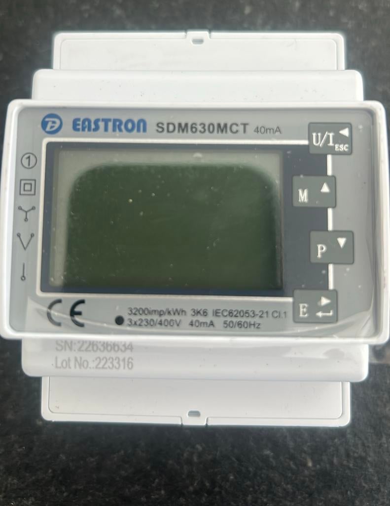 Eastron sdm630 modbus  3 fasege energie meter nieuw indoos, Ophalen of Verzenden