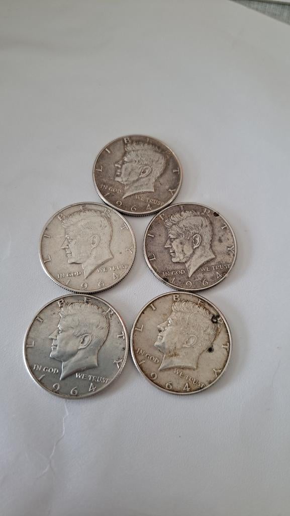 USA 5  × 1/2 Dollar 1964 AG  900/1000, Postzegels en Munten, Ophalen of Verzenden