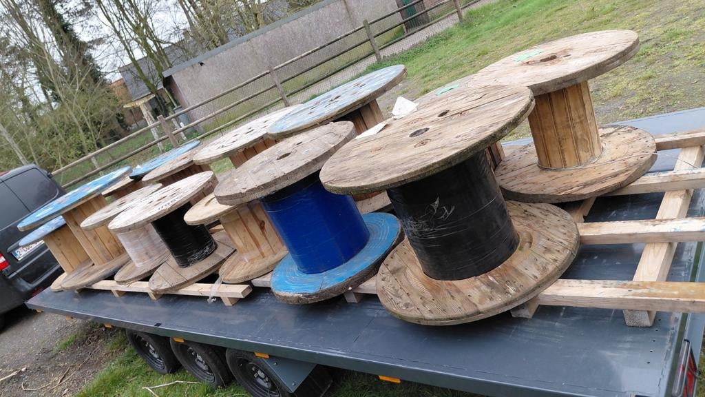 Houten haspels bobijnen kabelspoelen, Tuin en Terras, Ophalen