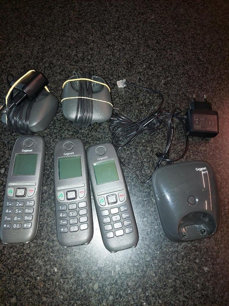 Gratis telefoon Gigaset A475 3 stuks, Telecommunicatie, Ophalen, Gebruikt, Grijs