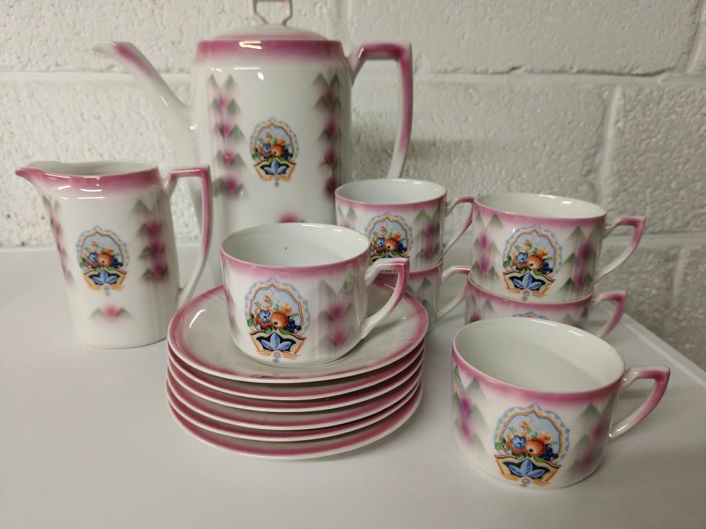 Prachtige vintage porseleinen servies roze, Ophalen of Verzenden
