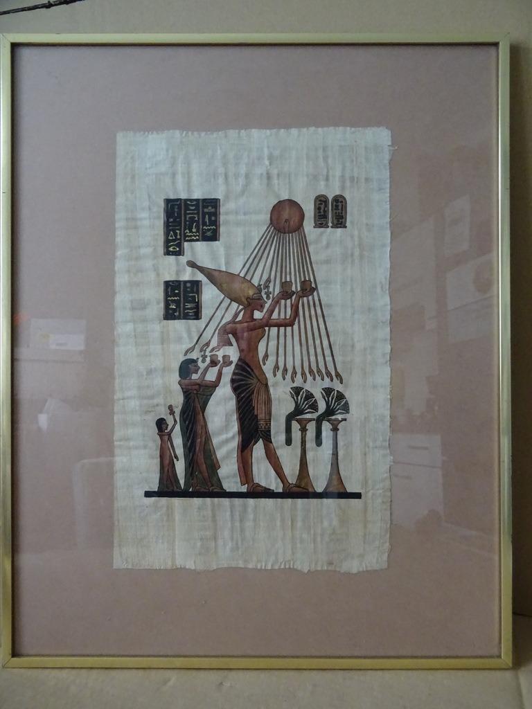 Curiosités Egypte peinture sur papyrus art égyptien 40x50cm, Enlèvement ou Envoi