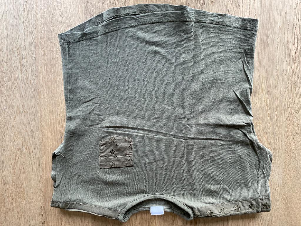 Hema kaki t-shirt maat 110 116, Kinderen en Baby's, Kinderkleding | Maat 110, Gebruikt, Meisje, Ophalen of Verzenden, Shirt of Longsleeve