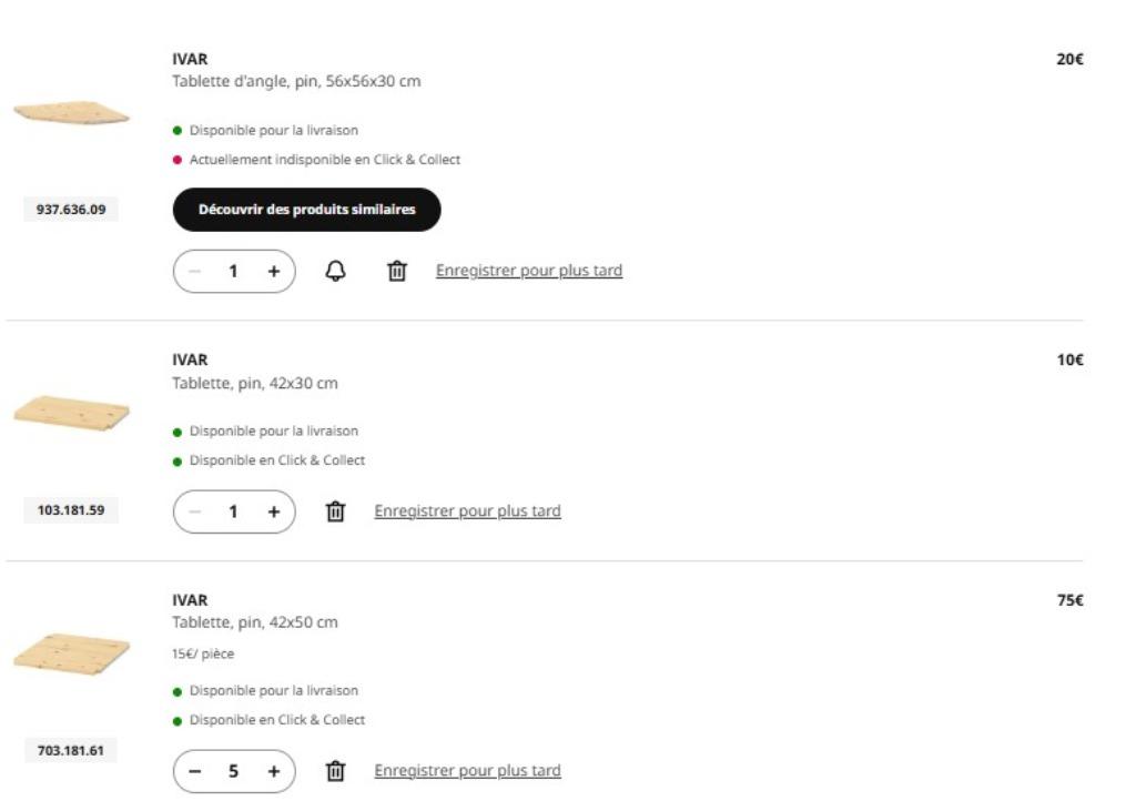 Eléments IVAR, Enlèvement, Comme neuf