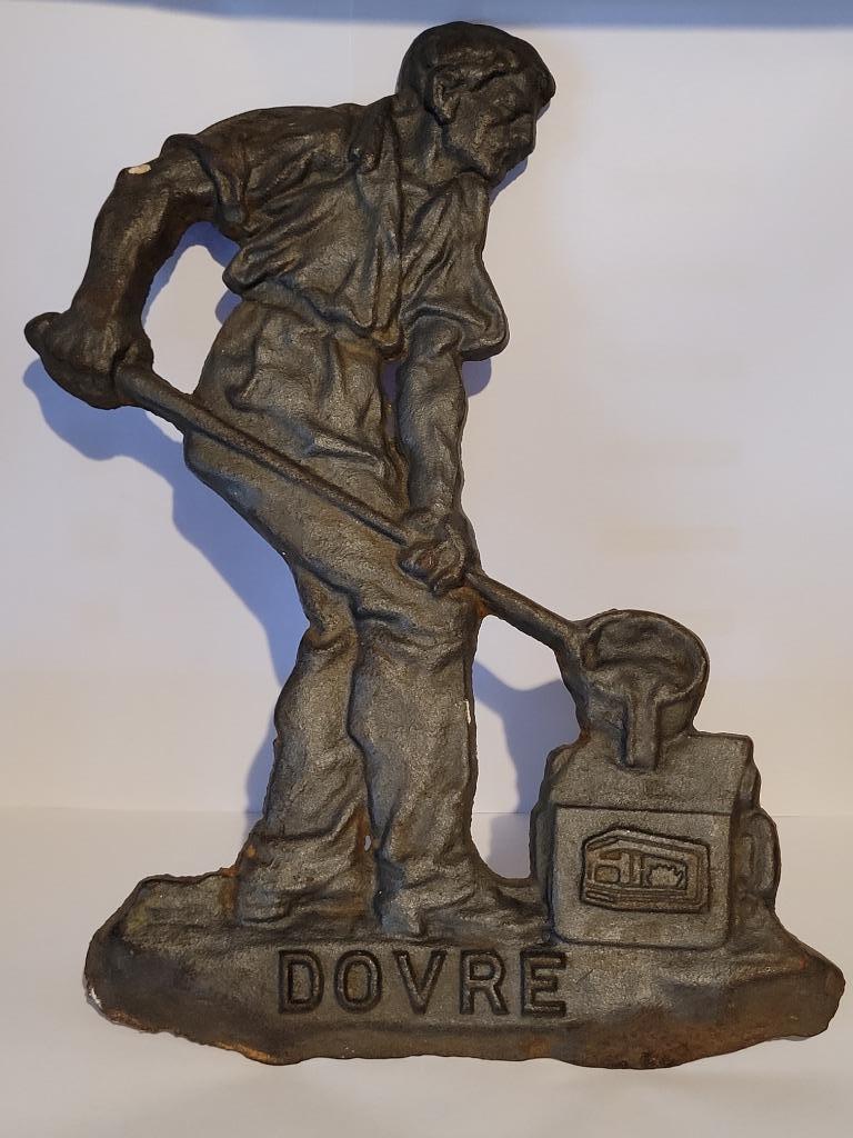 gietijzeren plaat van de industriële gieterij DOVRE, Ophalen of Verzenden, Gebruikt, Reclamebord