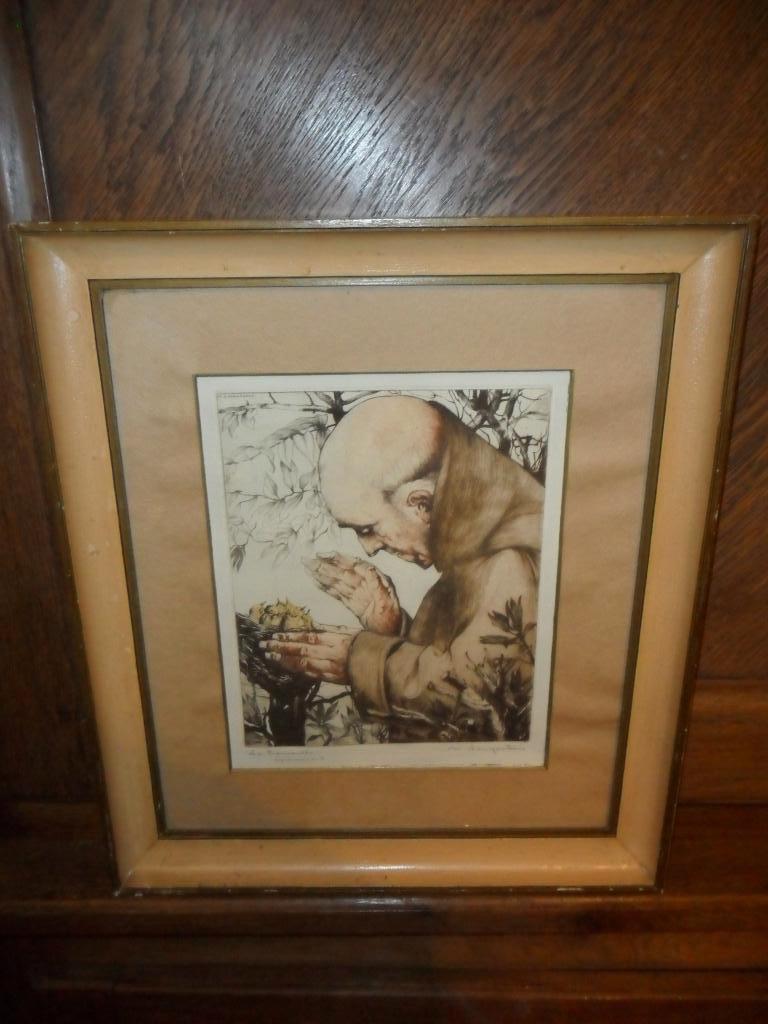 Belle eau forte de M LANGASKENS (Gand 1884- Schaarbeek 1946), Antiquités & Art, Art | Eaux-fortes & Gravures, Enlèvement ou Envoi