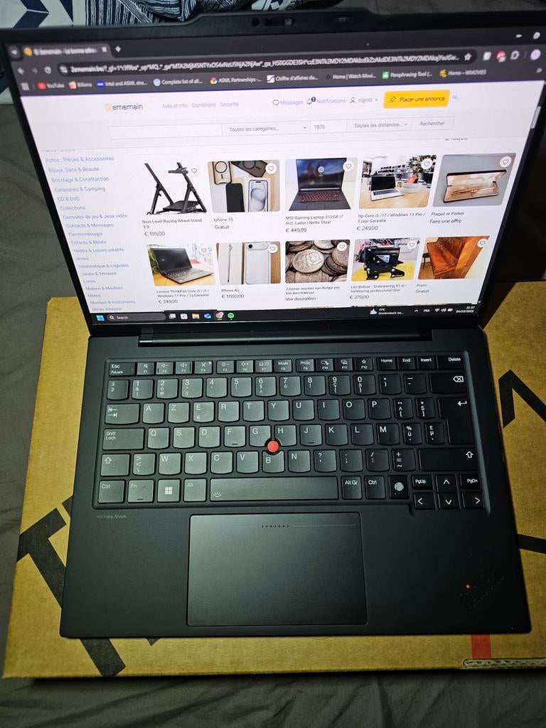 Lenovo ThinkPad X1 Carbon Gen 12/OLED/TOUCH/4G WWAN/AZERTY, Enlèvement ou Envoi, Azerty, 32 GB