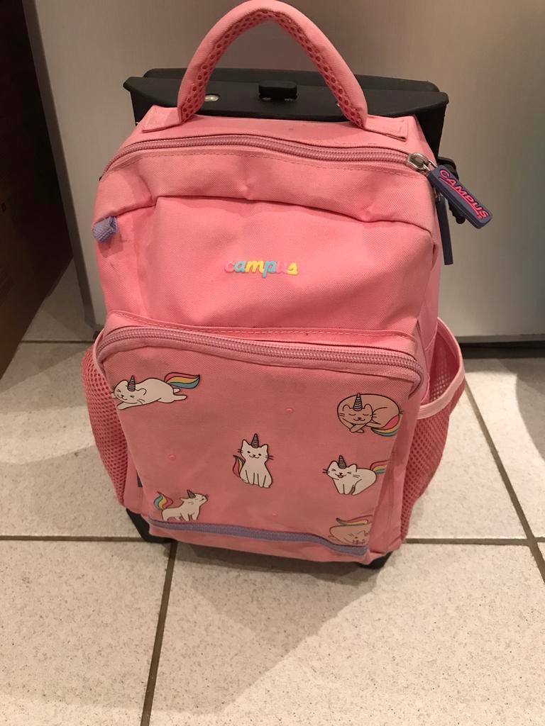 A vendre sac à dos à roulettes, Enlèvement ou Envoi, 30 à 40 cm, Rose, 30 à 40 cm