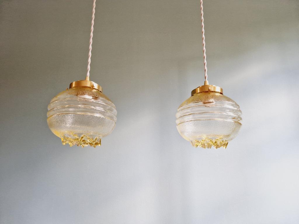 Suspension Space Age en verre transparent jaune (13 dispo), Enlèvement ou Envoi