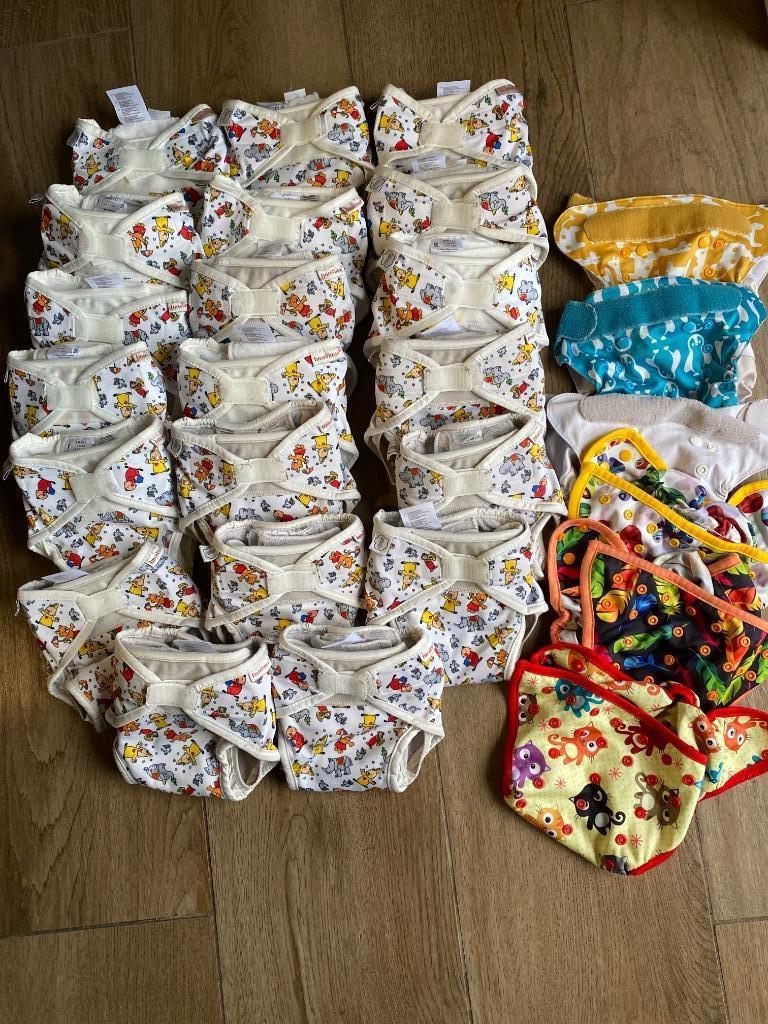 Pakket herbruikbare luiers en overbroekjes, Kinderen en Baby's, Badjes en Verzorging, Ophalen, Zo goed als nieuw, Overige typen