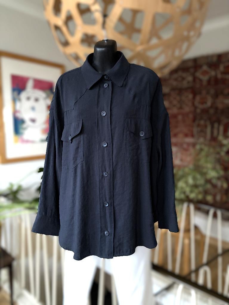 Gereserveerd - Ottod'Ame oversized shirt, mt 38/40, Kleding | Dames, Maat 38/40 (M), Blauw, Ottod'ame, Ophalen of Verzenden