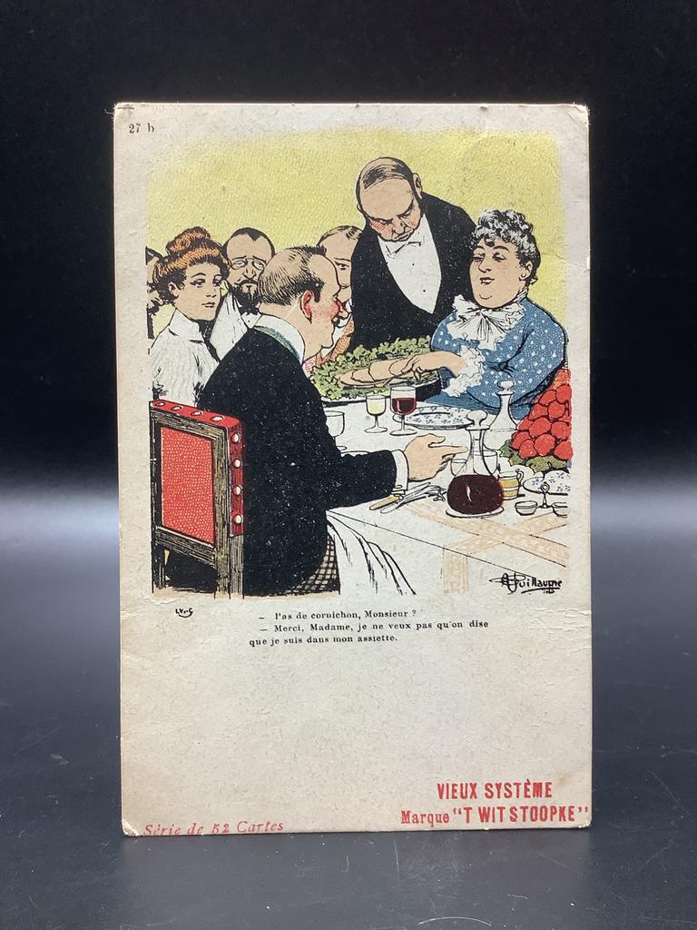 Carte postale pub genièvre ‘T Wit Stoopke Anvers, Collections, Marques & Objets publicitaires, Enlèvement ou Envoi, Comme neuf