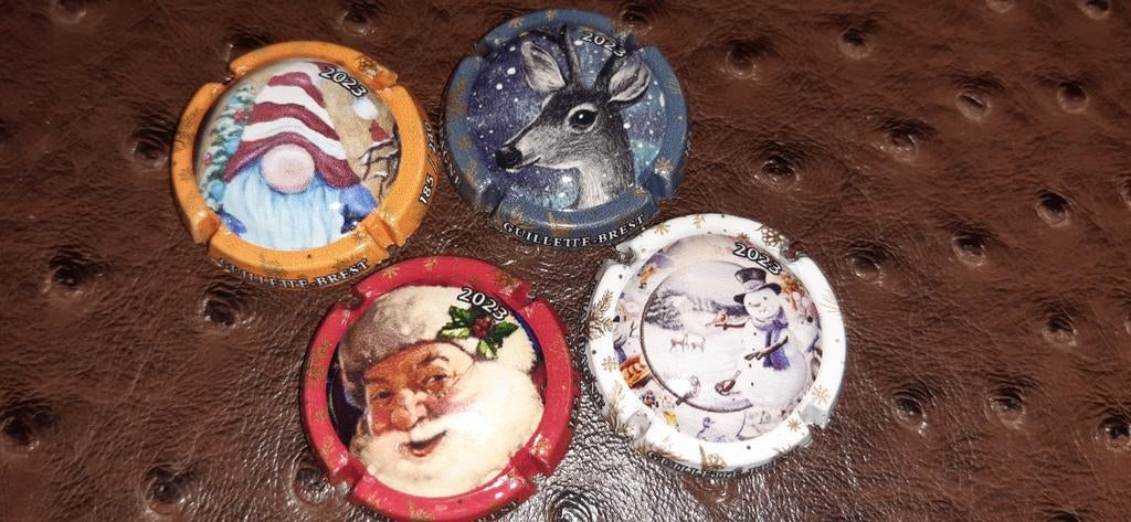 4 Champagne capsules Guillette Brest , Kerst/winter ., Verzamelen, Overige Verzamelen, Zo goed als nieuw, Ophalen of Verzenden