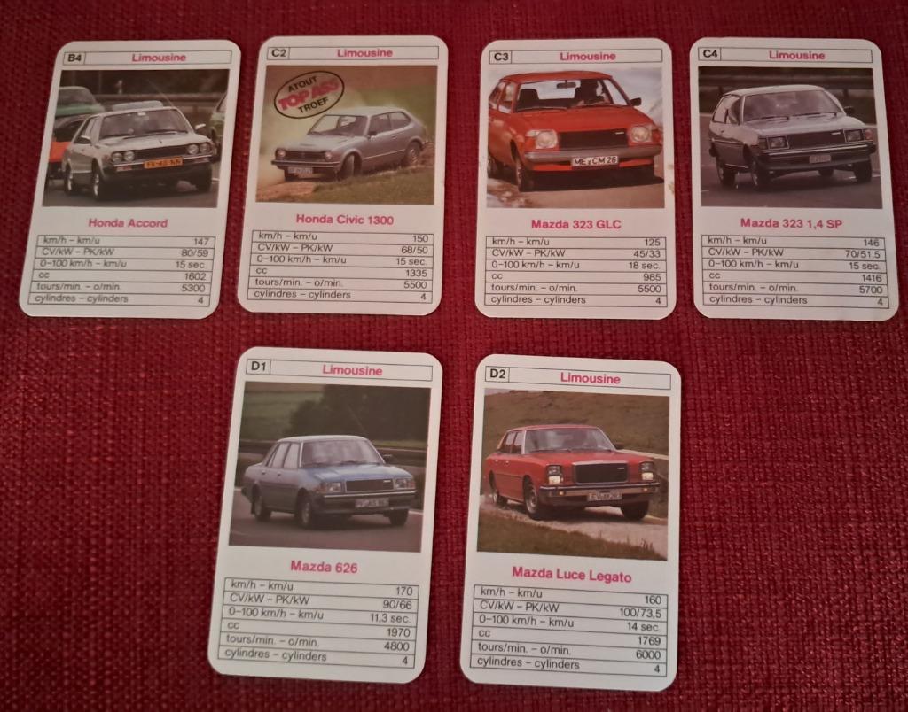 28 diverses cartes Quartet jeux d'Atout marque ACE Autos, Enlèvement ou Envoi