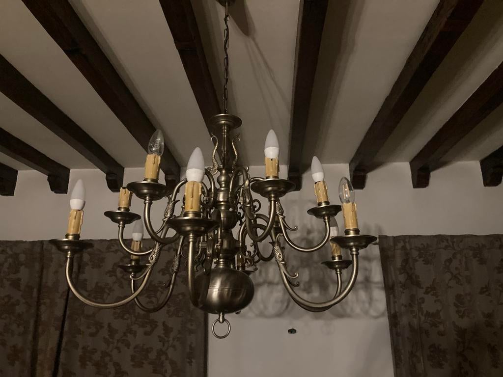 Tinnen lusters, Huis en Inrichting, Ophalen, Gebruikt, Overige materialen, Antiek