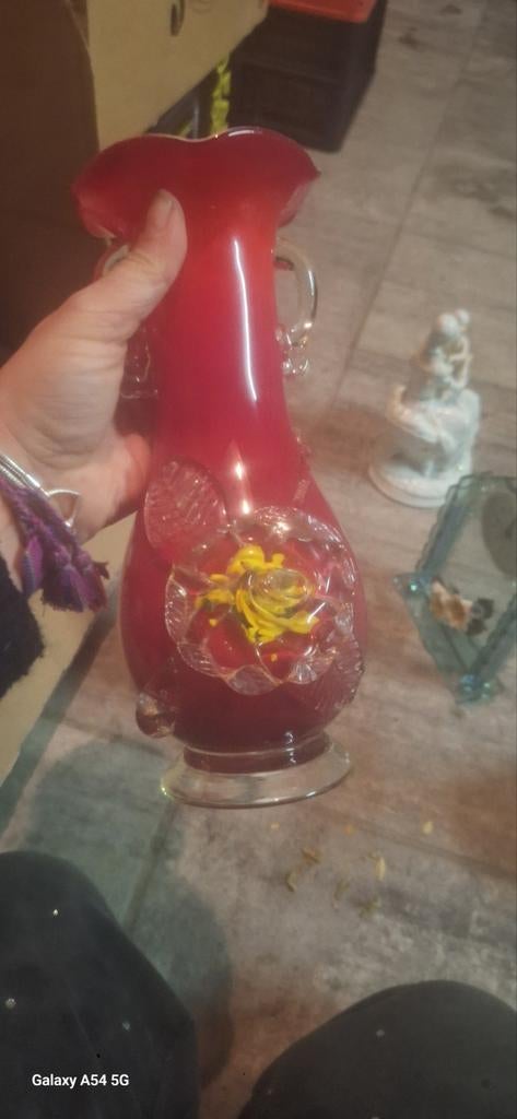 Vase en verre souflé decoratif murano, Antiquités & Art, Enlèvement ou Envoi