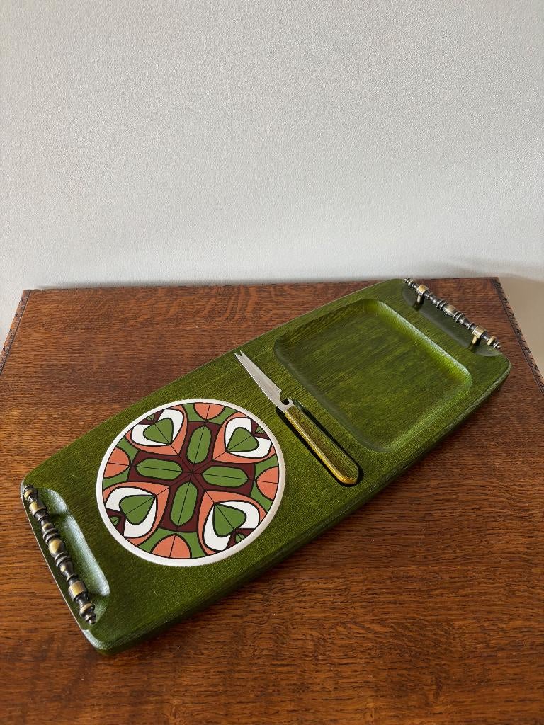 Plateau de charcuterie/fromage vintage, Enlèvement, Comme neuf, Rectangulaire, Bois