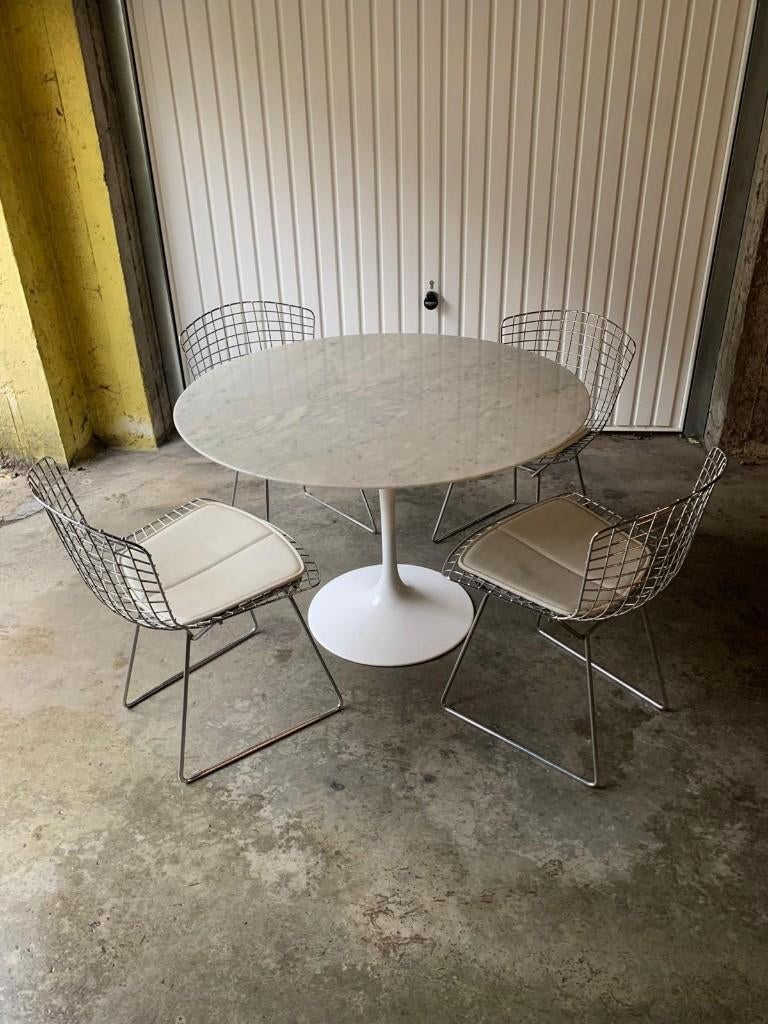 Set table tulipe Saarinen Knoll + 4 Bertoia Knoll, Enlèvement, Utilisé