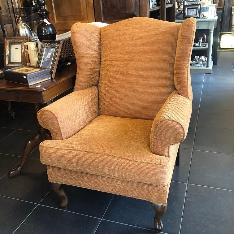 nieuwe stoffen fauteuil - oorfauteuil zetel flamant KORTING, 75 à 100 cm, Engels sfeervol wonen, Comme neuf, Enlèvement