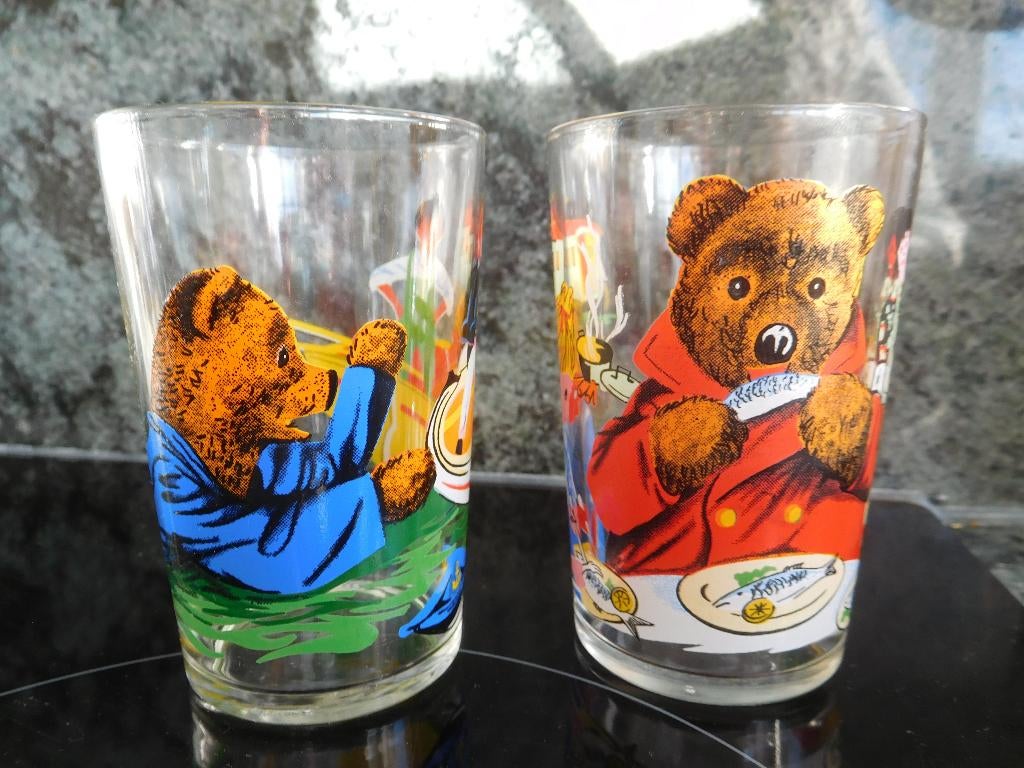 2 verres Ours Bonne nuit les petits, Collections, Enlèvement ou Envoi