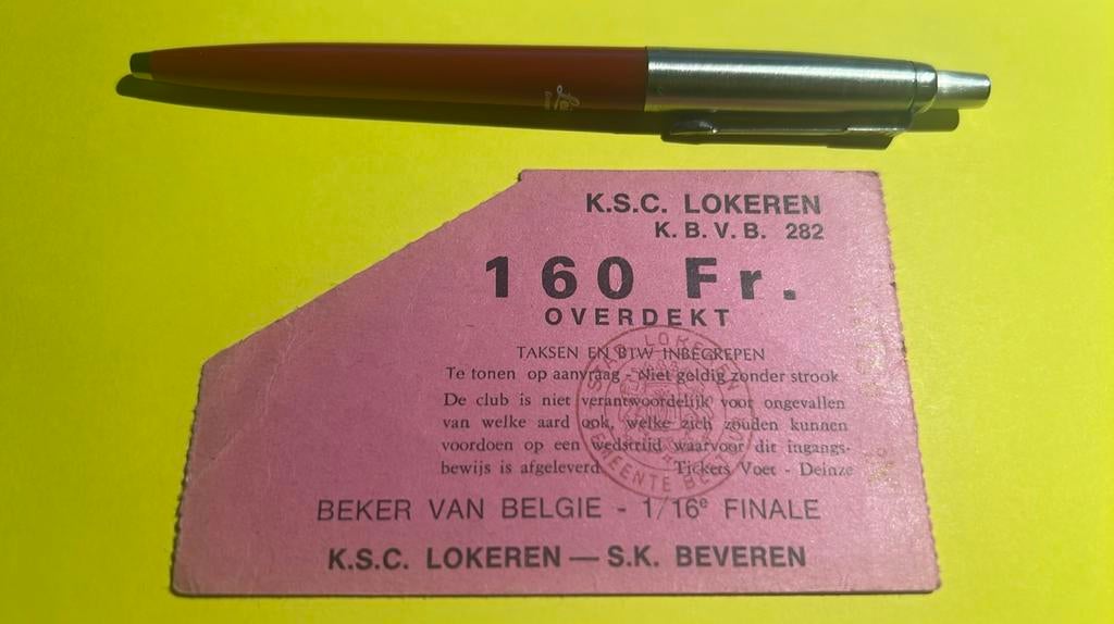 Ticket Lokeren Beveren 1/16 Beker van België 79/80, Verzamelen, Sportartikelen en Voetbal, Verzenden