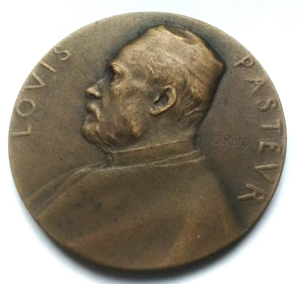 médaille en bronze Roty LOUIS PASTEUR 1822-1922, Enlèvement ou Envoi, Bronze