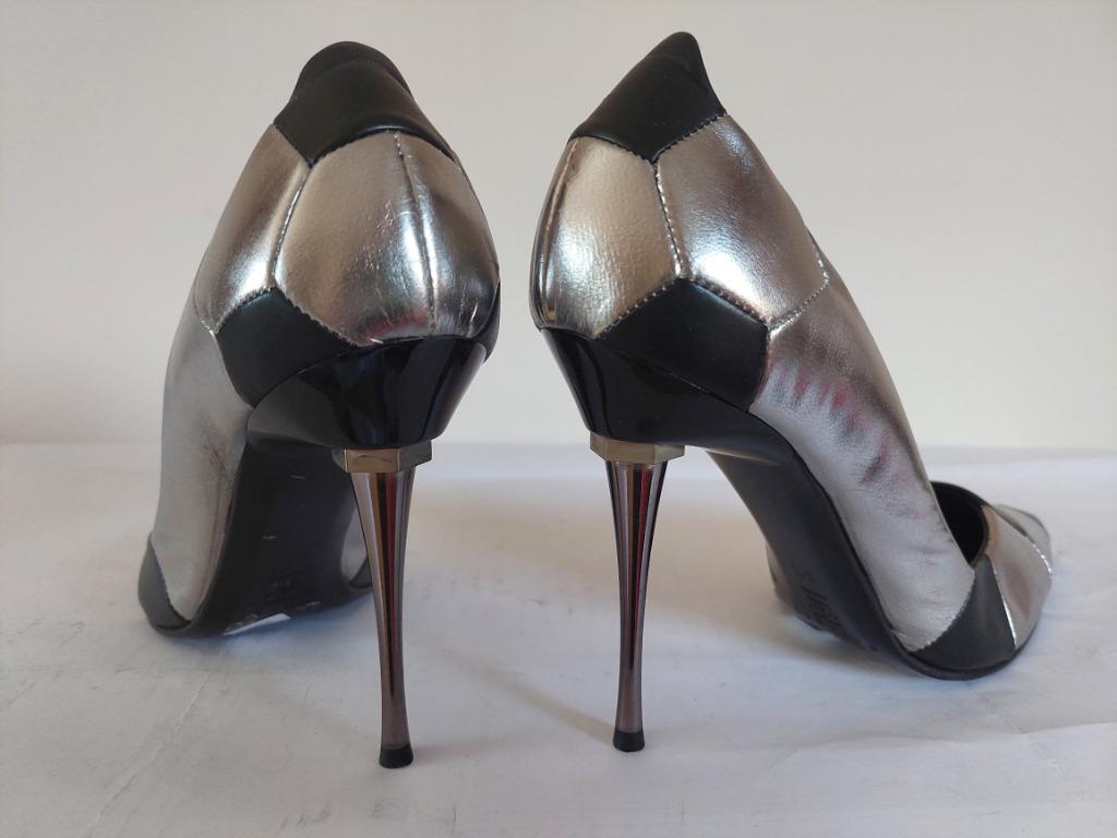 357C* Casadei - sexy pumps high heels in zwart/zilver (36,5), Kleding | Dames, Schoenen, Pumps, Overige kleuren, Verzenden, Zo goed als nieuw