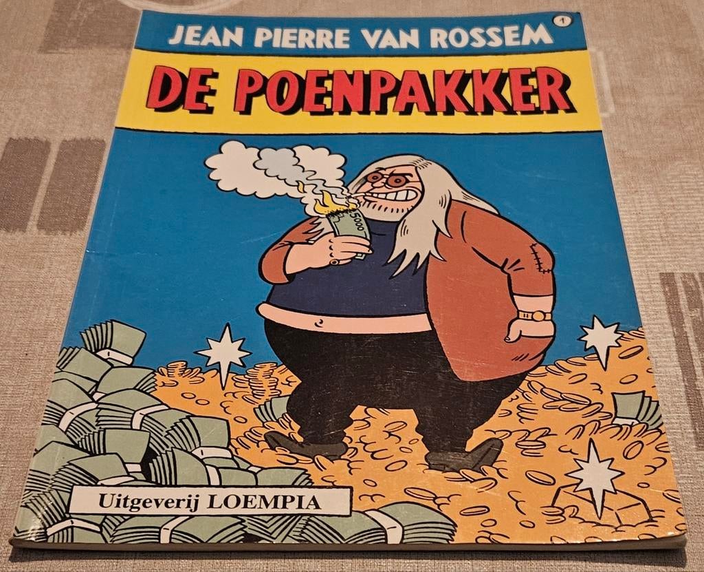 De Poenpakker strip Jean Pierre van Rossem 1992, Boeken, Stripverhalen, Zo goed als nieuw, Ophalen of Verzenden