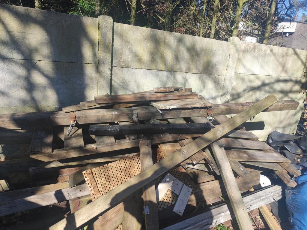 Brandhout + buitenpalen, Tuin en Terras, Brandhout, Ophalen