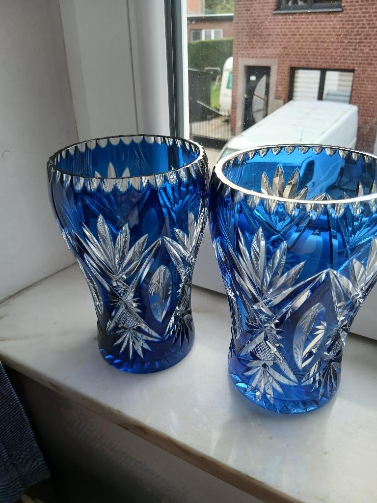 2 vase bleu colbat raisin de leon ledru val saint lambert, Envoi