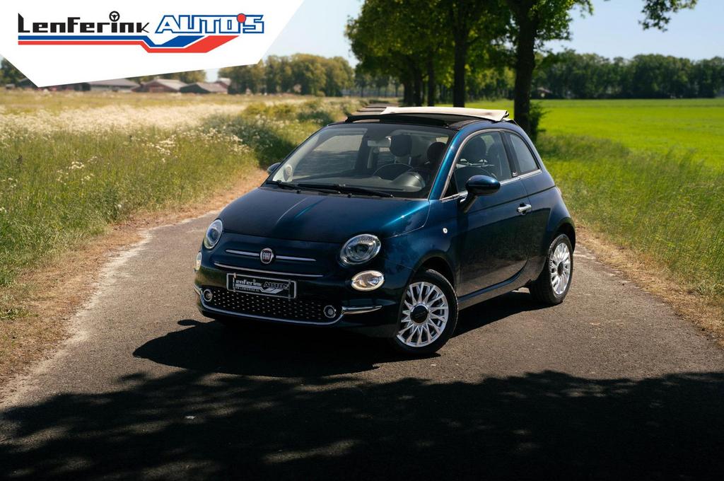 Fiat 500C 0.9 TwinAir Turbo Lounge Rijklaar! Sport Lite Navi, Auto's, Cabriolet, Blauw, 115 g/km, Bedrijf