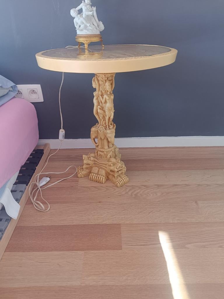 Table japonaise chinoise asiatique sculpté albâtre vintage, Antiquités & Art, Antiquités | Meubles | Tables