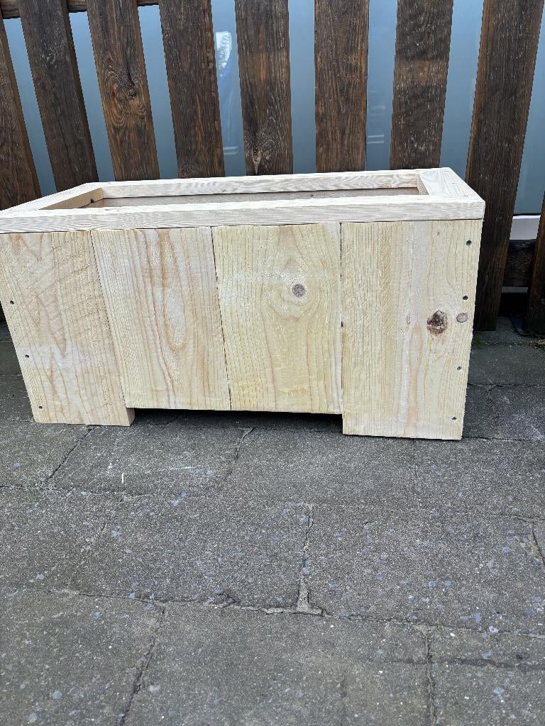 Robuuste steigerhouten plantenbak 80x40x40 cm, Ophalen, Nieuw, Balkon, Rijkevorsel