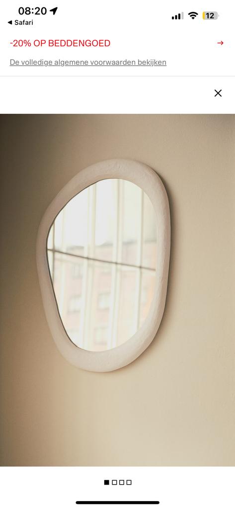 Asymmetrische spiegel H&M Home, Huis en Inrichting, Ophalen, Zo goed als nieuw