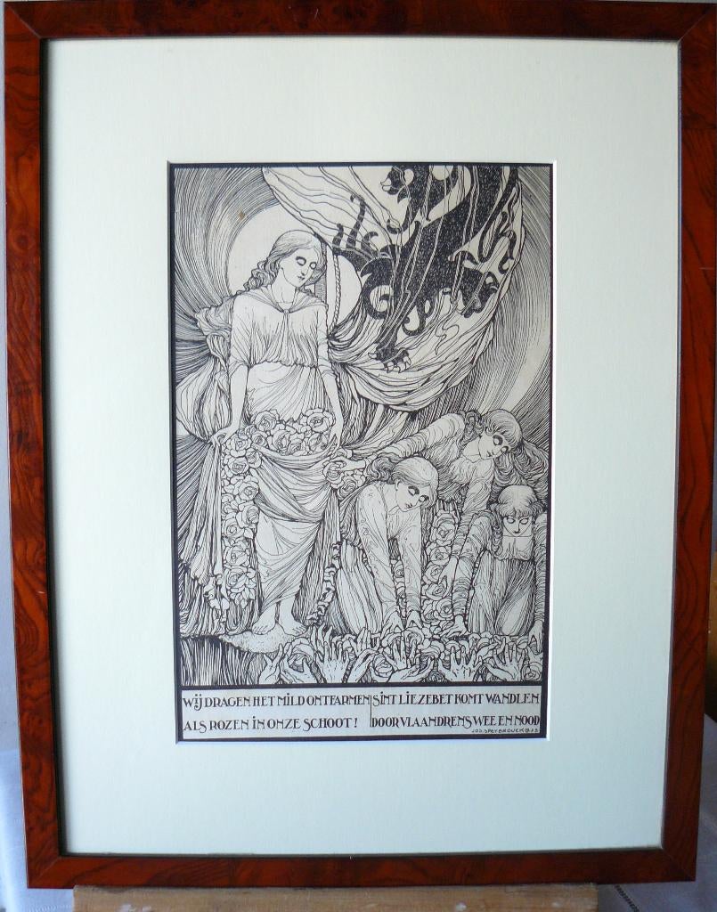 Triptiek  JOS SPEYBROECK  Kortrijk 1891-1956, Antiek en Kunst, Ophalen of Verzenden