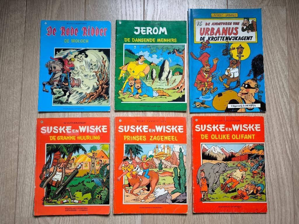 Lotje Suske-Wiske,Urbanus,Jerom,Rode Ridder, Meerdere stripboeken, Ophalen, Gelezen, Willy Vandersteen