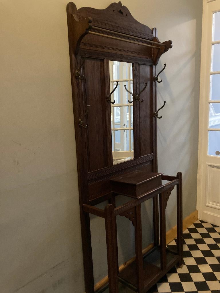 Kapstokmeubel met spiegel, Antiek en Kunst, Antiek | Meubels | Kasten, Ophalen