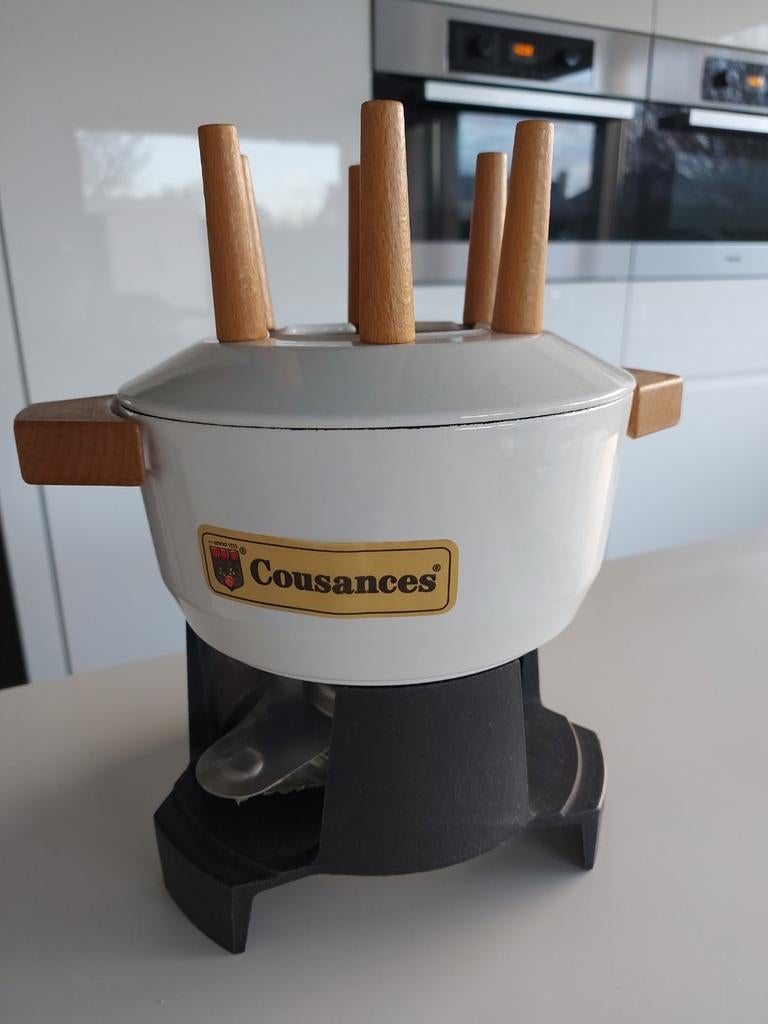 NOMAR IDEM LE CREUSET SERVICE A FONDUE Poêlons EN FONTE BLANC COMPLET