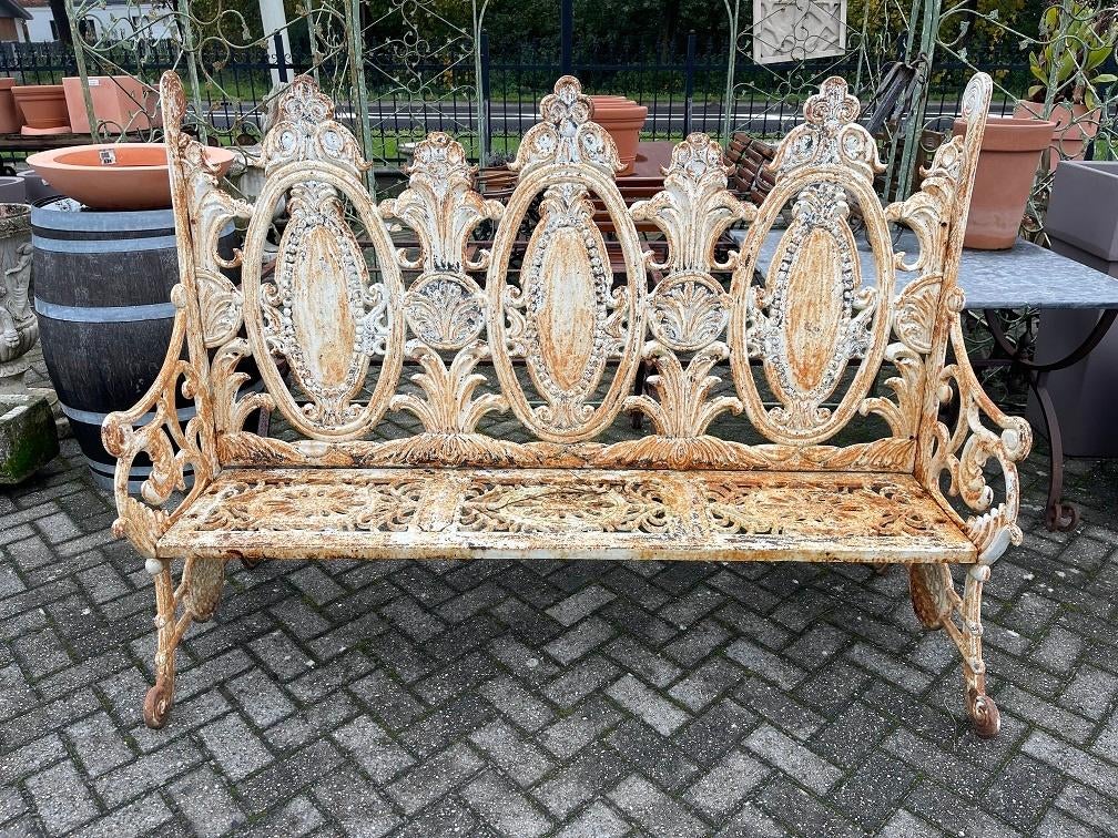 Zeer zware OUDE GIETIJZEREN BANK TUINBANK KASTEELBANK, Ophalen