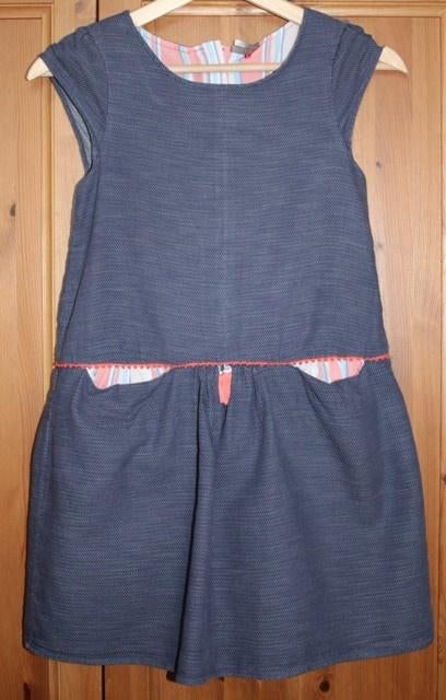 Donkerblauw kleedje met roze accenten Orchestra - maat 140, Meisje, Ophalen of Verzenden, Zo goed als nieuw, Jurk of Rok