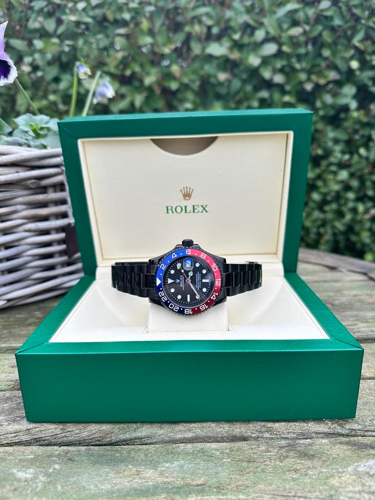 Rolex GMT-Master All « Black » Pepsi, Enlèvement ou Envoi, Neuf, Rolex