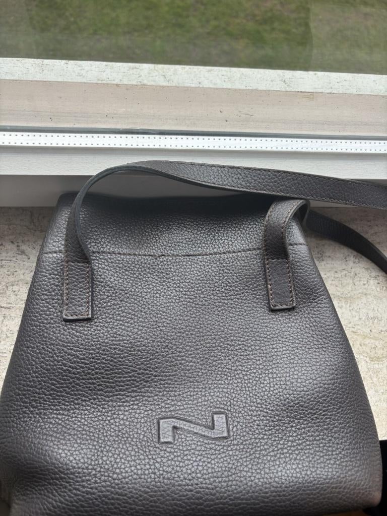 Damens handtas NATAN bruin leder, Handtassen en Accessoires, Tassen | Damestassen, Ophalen of Verzenden, Zo goed als nieuw, Bruin