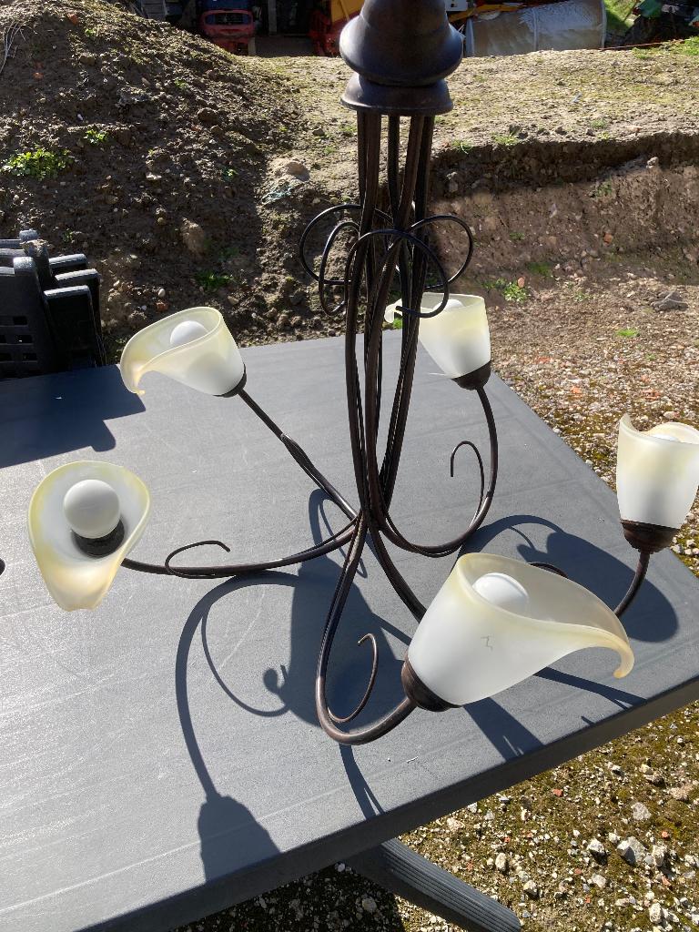 Luster, Huis en Inrichting, Ophalen, Gebruikt, Glas, Landelijk