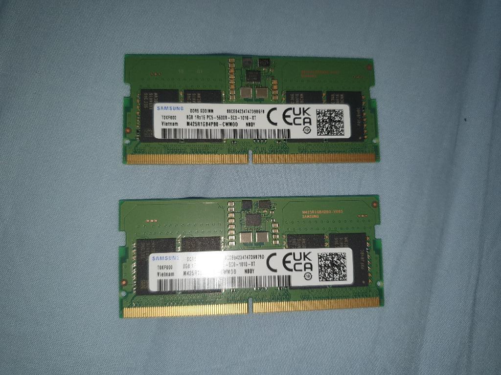 16Gb DDR5 Samsung 8Gb x 2 sodimm, Enlèvement ou Envoi, Utilisé, DDR5, Laptop