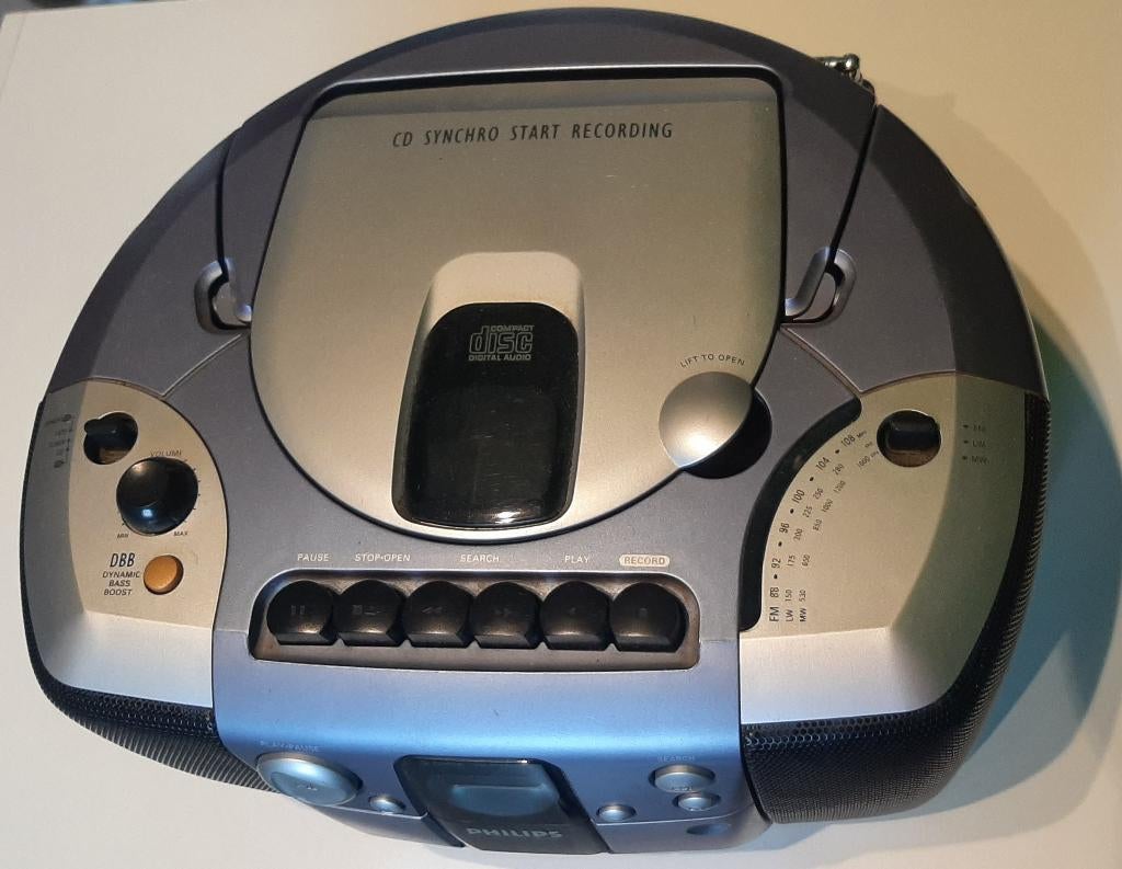 Philips Radio - cassette - CD speler, Enlèvement, Utilisé, Radio, Avec lecteur de CD