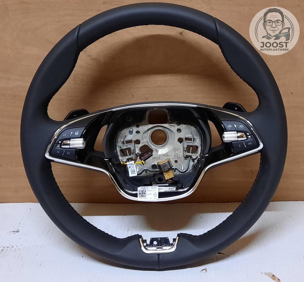 Lederen MF Stuurwiel met flippers Skoda Kodiaq 5E3959542F, Auto-onderdelen, Besturing, Skoda, Nieuw, Ophalen of Verzenden